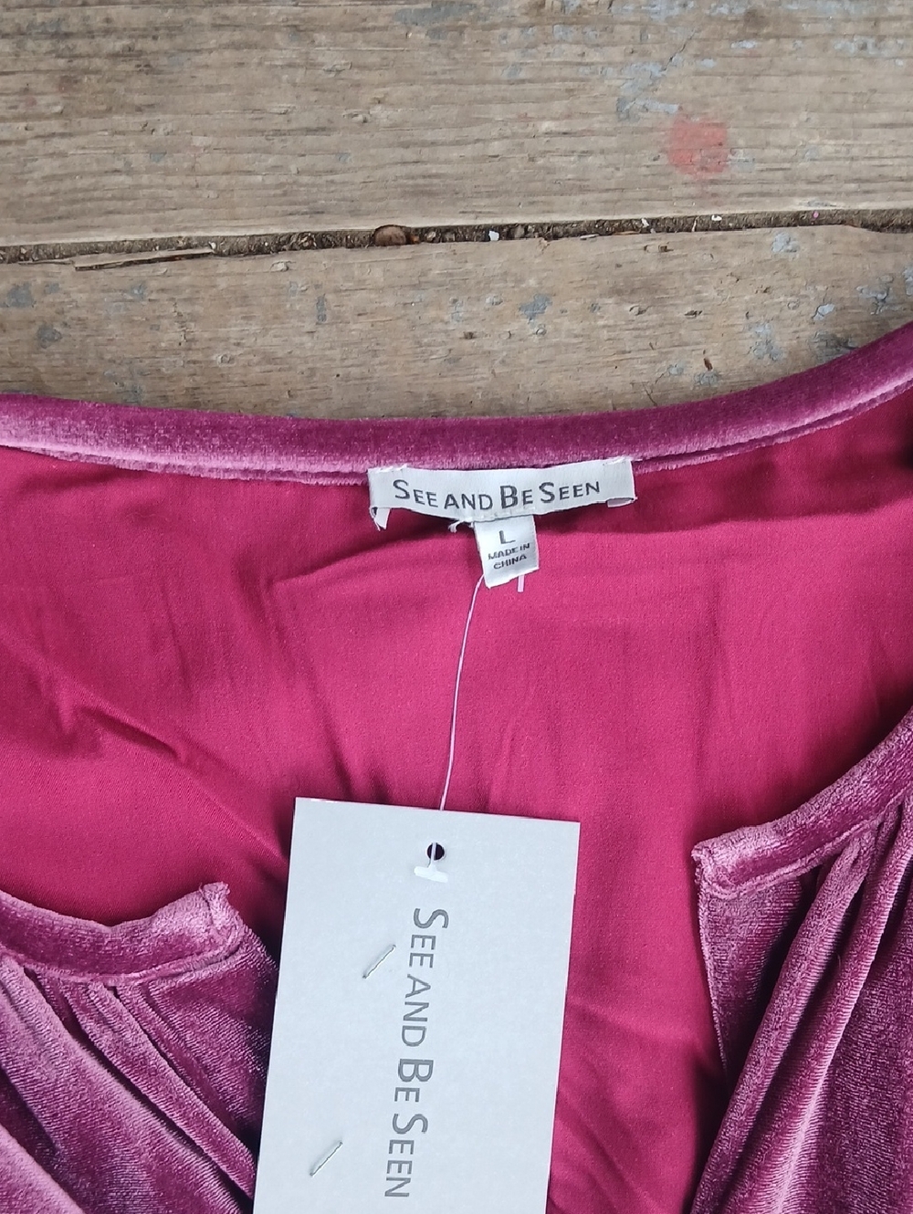 NWT See Amd Be Seen Mauve Velvet Tiered Maxi Dress Size Large - Picture 3 of 5